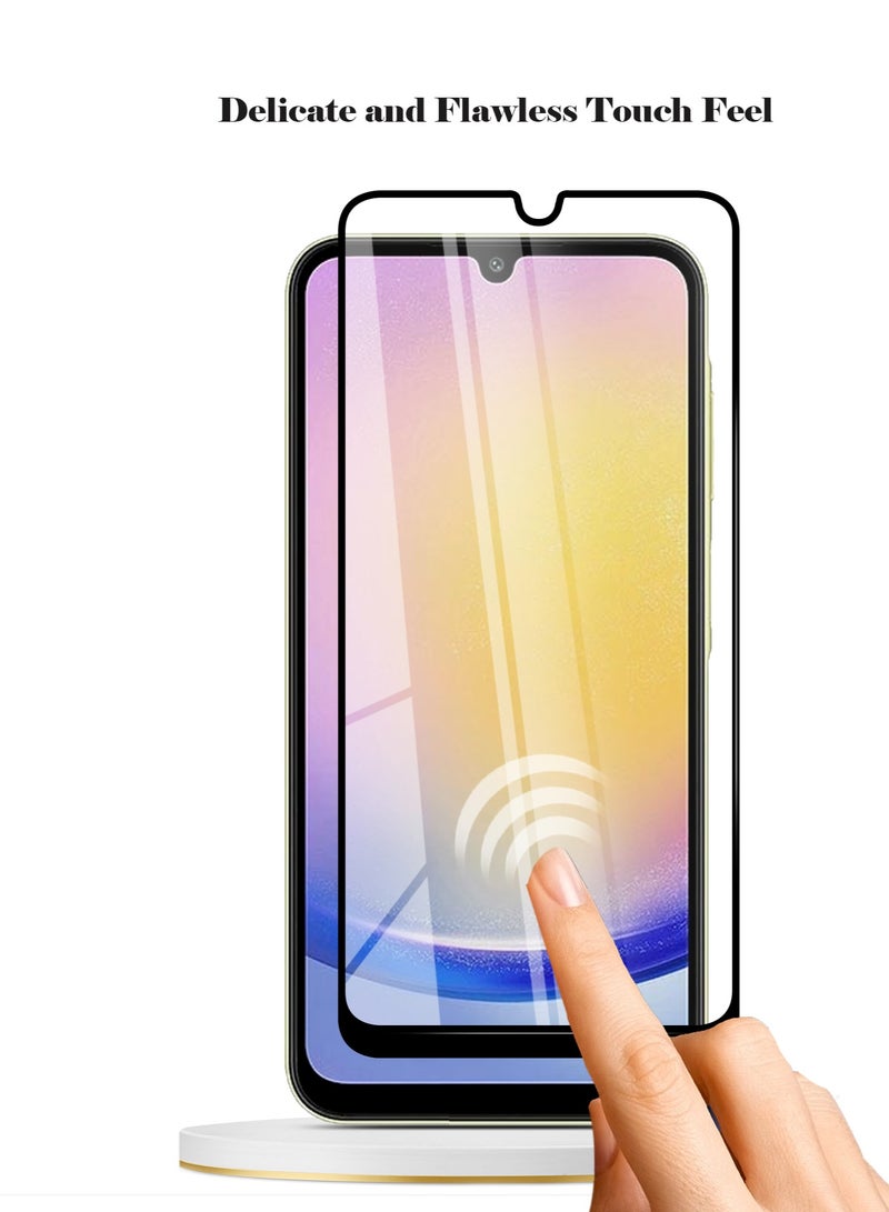 Techie واقي شاشة كامل من الزجاج المقوى عالي الجودة بدرجة صلابة 10H لهاتف Samsung Galaxy A25 - مضاد للخدش ومضاد لبصمات الأصابع ومضاد للفقاعات - Image 3