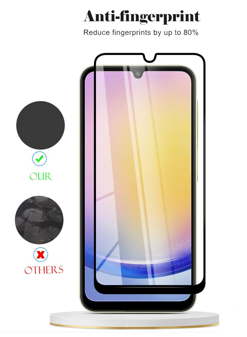 Techie واقي شاشة كامل من الزجاج المقوى عالي الجودة بدرجة صلابة 10H لهاتف Samsung Galaxy A25 - مضاد للخدش ومضاد لبصمات الأصابع ومضاد للفقاعات - Image 2