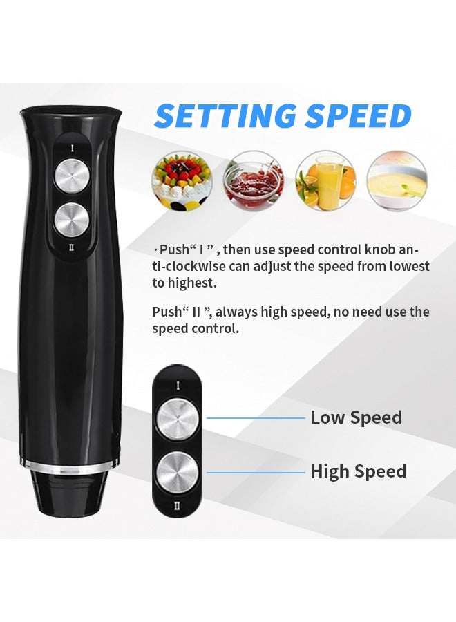 4 In 1 Electric Hand Blender, Hand Mixer, Meat Grinder, Egg Beater, 500ml Chopping Bowl, 700ml Beaker, Stainless Steel, Perfect for Blending, Chopping, Whisking  - Image 4
