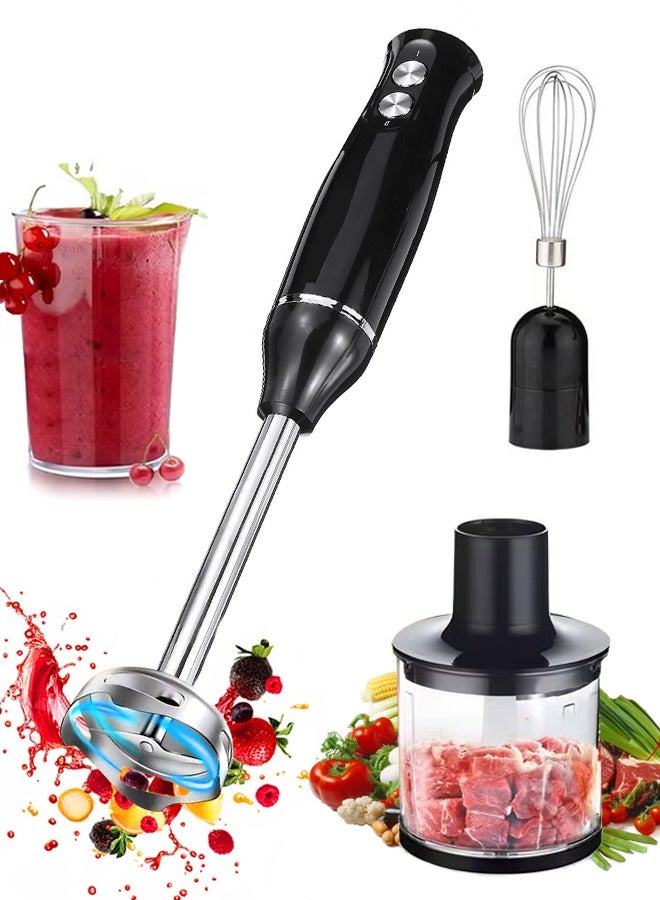 4 In 1 Electric Hand Blender, Hand Mixer, Meat Grinder, Egg Beater, 500ml Chopping Bowl, 700ml Beaker, Stainless Steel, Perfect for Blending, Chopping, Whisking  - Image 1