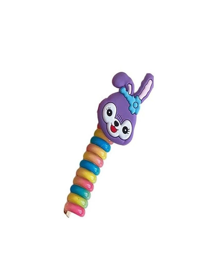 Radhya Accessories Spiral Hair Ties for Girls Colorful Braid Telephone Wire hair band for Kids Cute Cartoon Elastic Ponytail Holder stretchy (Pack of 2Pc) - Image 4