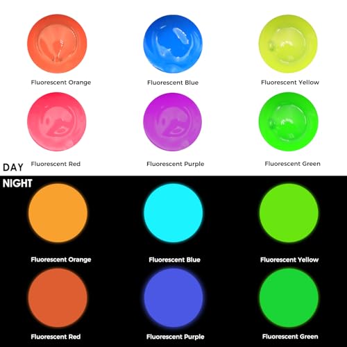 Artecho Glow in the Dark Paint 6 Colors, 60 ml / 2 oz Acrylic Paint for Decoration, Art Painting, Outdoor and Indoor Art Craft, Supplies for Canvas, Rock, Wood, Waterproof Rich Pigments - Image 3