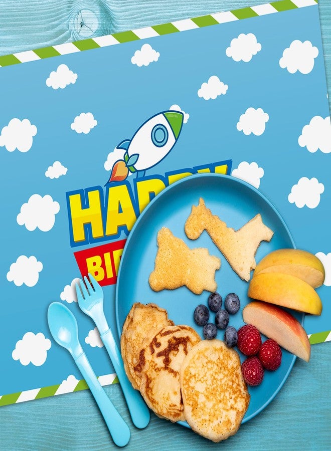 CHENRINDECO Cartoon Story Disposable Paper Placemats 36pcs Rocket Placemats for Painting Coloring Family Dining Table Mats Cartoon Themed Birthday Table Decorations Disposable Placemat - Image 5