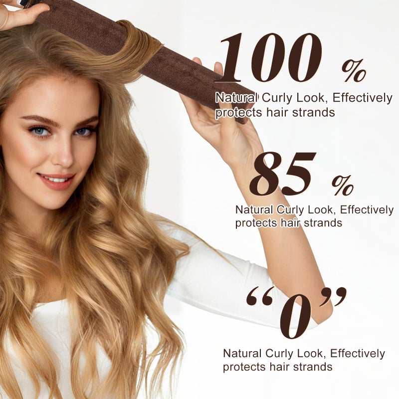 nunflue Heatless Curlers, Heatless Curls Overnight Set for Women, Soft Hair Curlers to Sleep In, Jumbo No Heat Hair Curlers Set with Headscarf and Hook for Long Hair (DarkBrown, 4 Packs) - Image 3