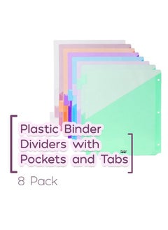 Mr. Pen Binder Dividers With Pockets And Tabs 8 Pack Pocket Dividers For 3 Ring Binder With Tabs Binder Dividers With Pockets Dividers With Pockets Binder Divider Plastic Dividers With Pockets  - Image 3
