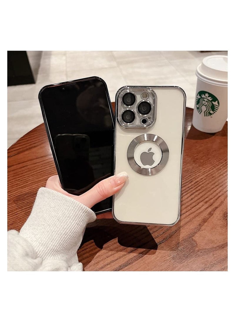 IAF iphone 14 Pro Max – Luxury Transparent LOGO Hole Camera Lens Protection Cover 9D Electroplated Edge Bumper Shockproof (Green) - Image 2