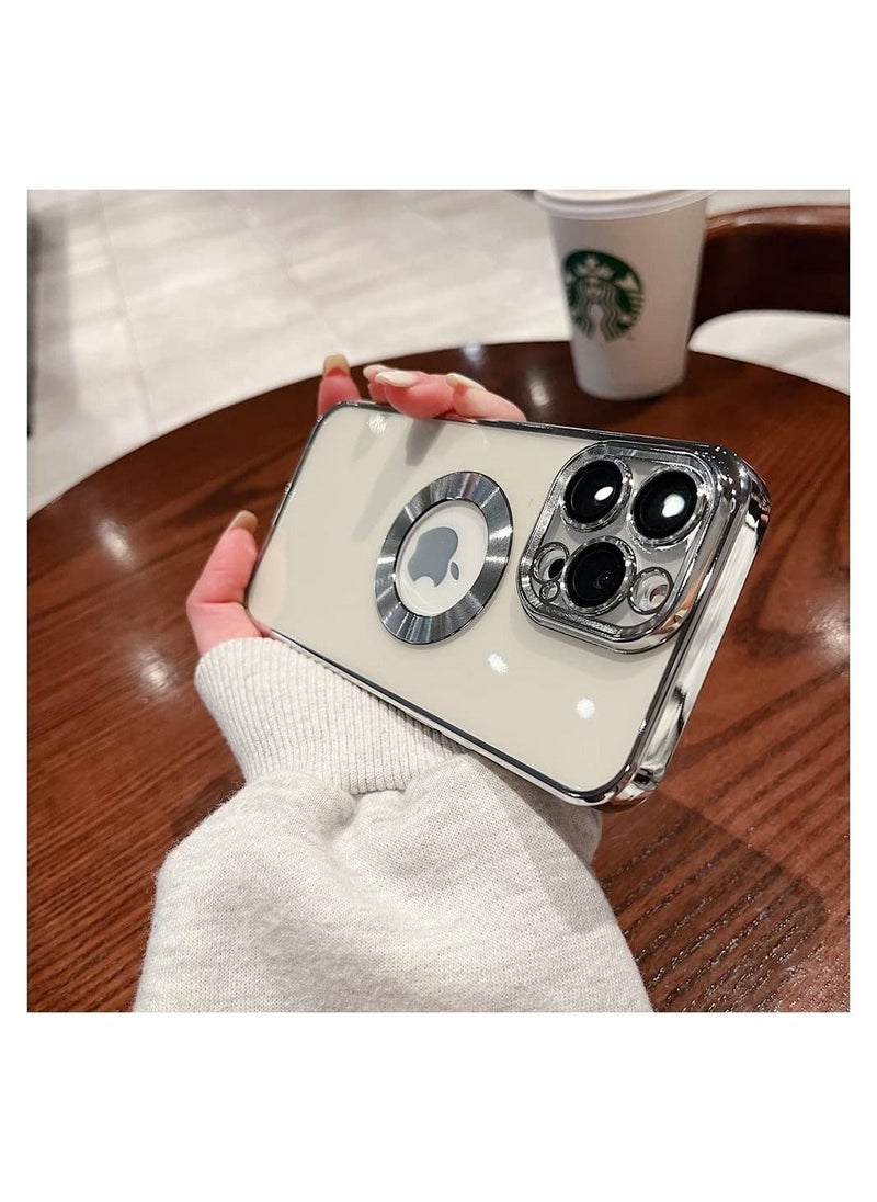 IAF iphone 14 Pro Max – Luxury Transparent LOGO Hole Camera Lens Protection Cover 9D Electroplated Edge Bumper Shockproof (Green) - Image 3