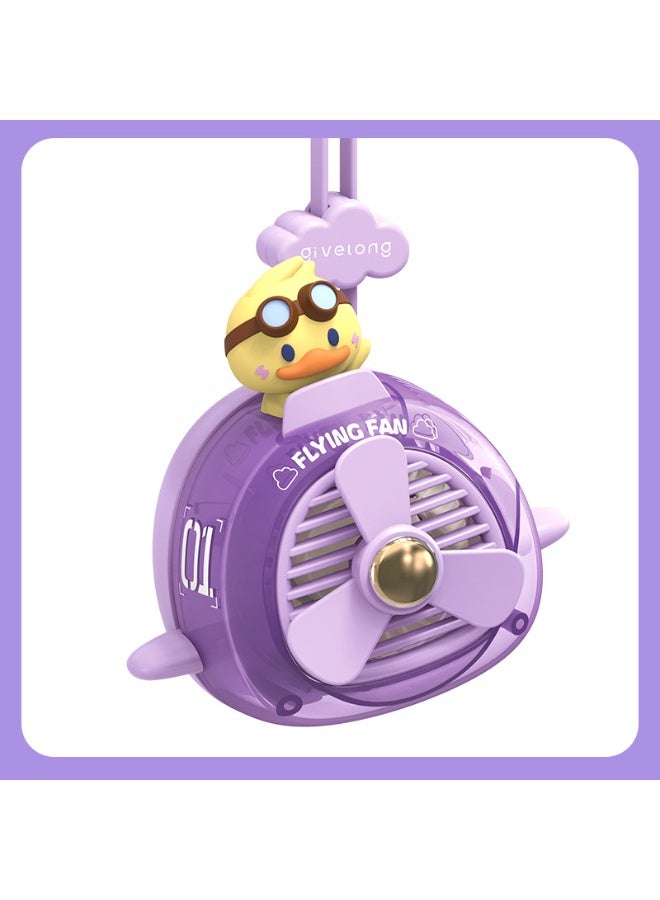 Nariele New USB Cute Pet Airplane Neck Hanging Small Fan