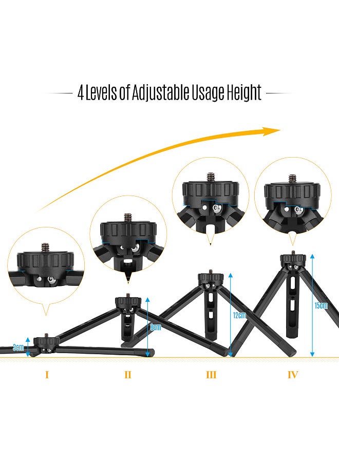 Generic - Desktop Metal Tripod Stand 1/4 inch Screw 4 Levels Adjustable Height for DSLR Camera Gimbal Stabilizer Compatible with ZHIYUN Crane 3S/Weebill S/Weebill Lab/Crane 3 Lab/Crane Plus - Image 1