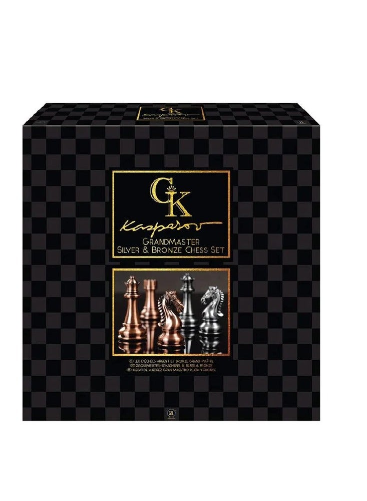 Merchant Ambassador Kasparov Grandmaster Silver & Bronze Chess Set Brown | Kasparov Grandmaster | Chess for Kids | Kasparov Grandmaster for Kids | Kids Kasparov Grandmaster - Image 2