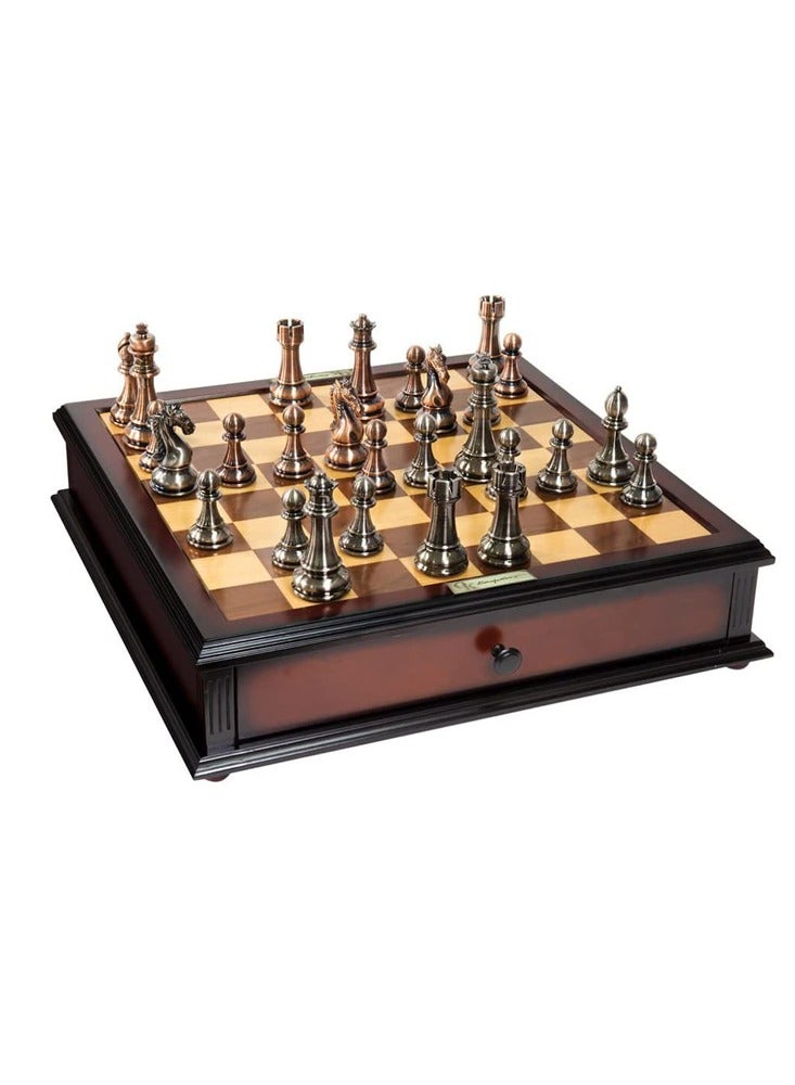 Merchant Ambassador Kasparov Grandmaster Silver & Bronze Chess Set Brown | Kasparov Grandmaster | Chess for Kids | Kasparov Grandmaster for Kids | Kids Kasparov Grandmaster