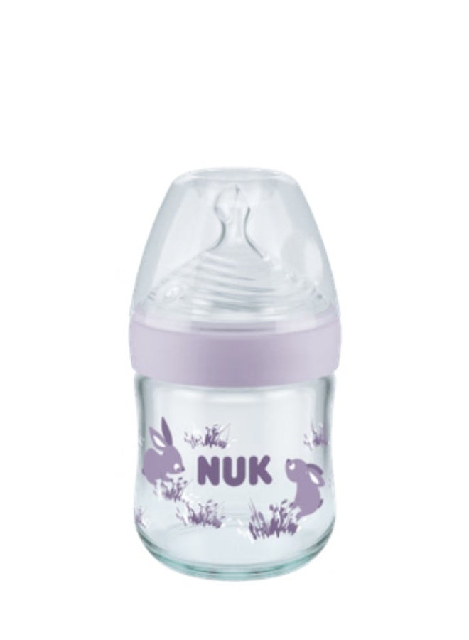 نوك رضاعة نيوك ناتشر سينس المصنوعة من البلاستيك عالي الجودة مع مؤشر التحكم بالحرارة - 150 مل (رأس سيليكون مقاس S)