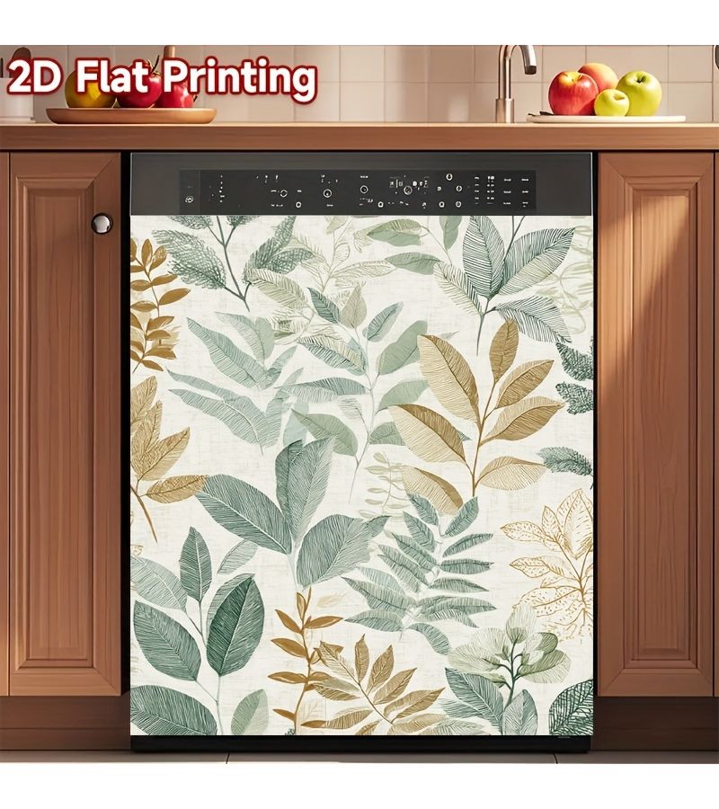 1 Pc Branches And Leaves Magnetic Vinyl Sticker 58 5 X 65 Cm Suitable For Dishwasher Refrigerator Scratch Resistant Reusable Decorative Foliage Cover Easy Clean Durable Kitchen Decal - Image 2
