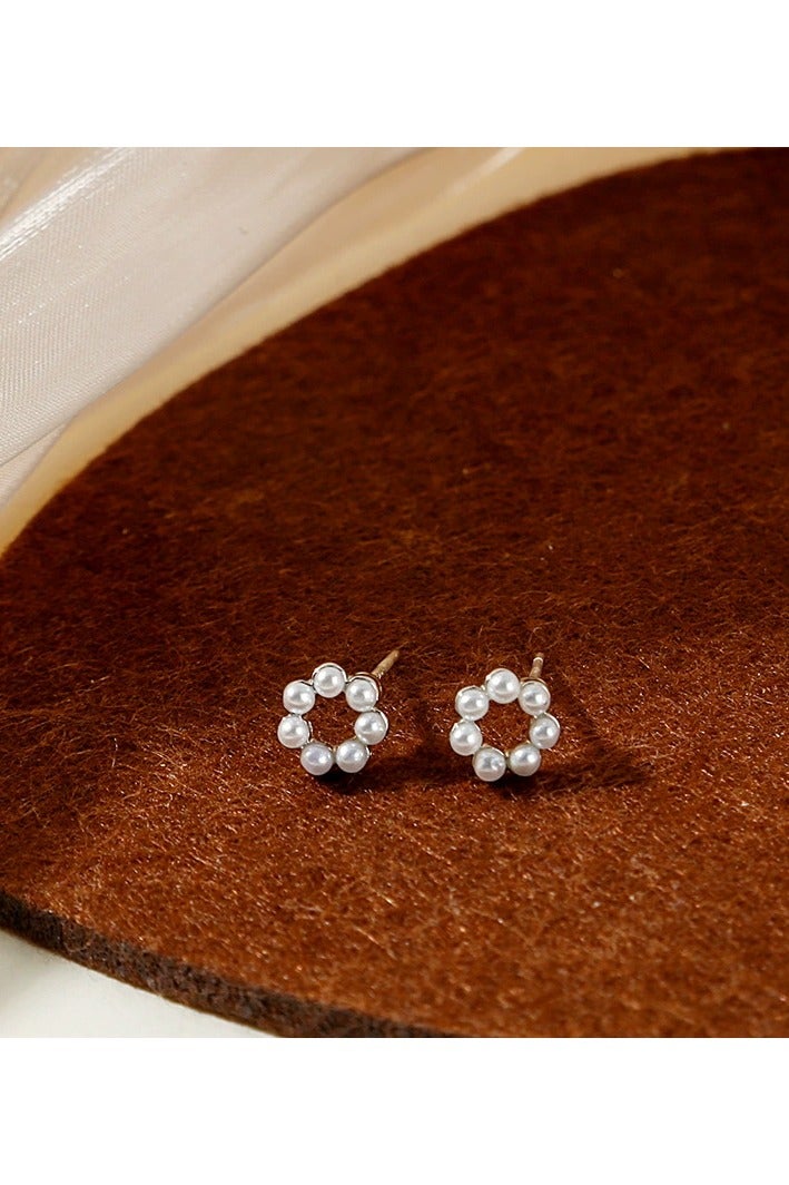 Goolsky Trendy Minimalist Mini Pearl Circle Stud Earrings | Sweet Geometric Design | Versatile Everyday Jewelry for Women - Image 5