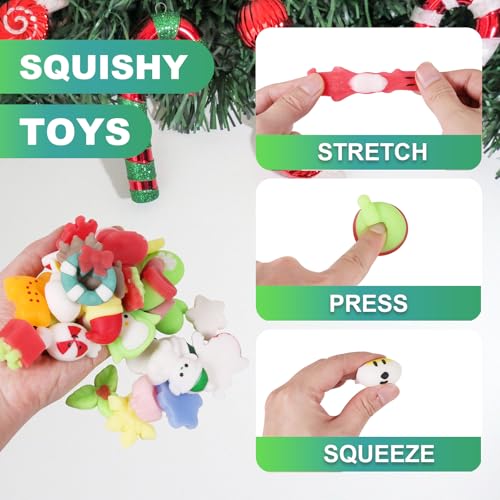 FauKait 32pcs Christmas Random Mochi Squishy ToysSlow Rising Soft Squishies ToyStress Relief ToysParty Favors Bulk for KidsSquishy Goodie Bag GiftsChristmas Treat Bag Classroom Prizes for Kids - Image 5