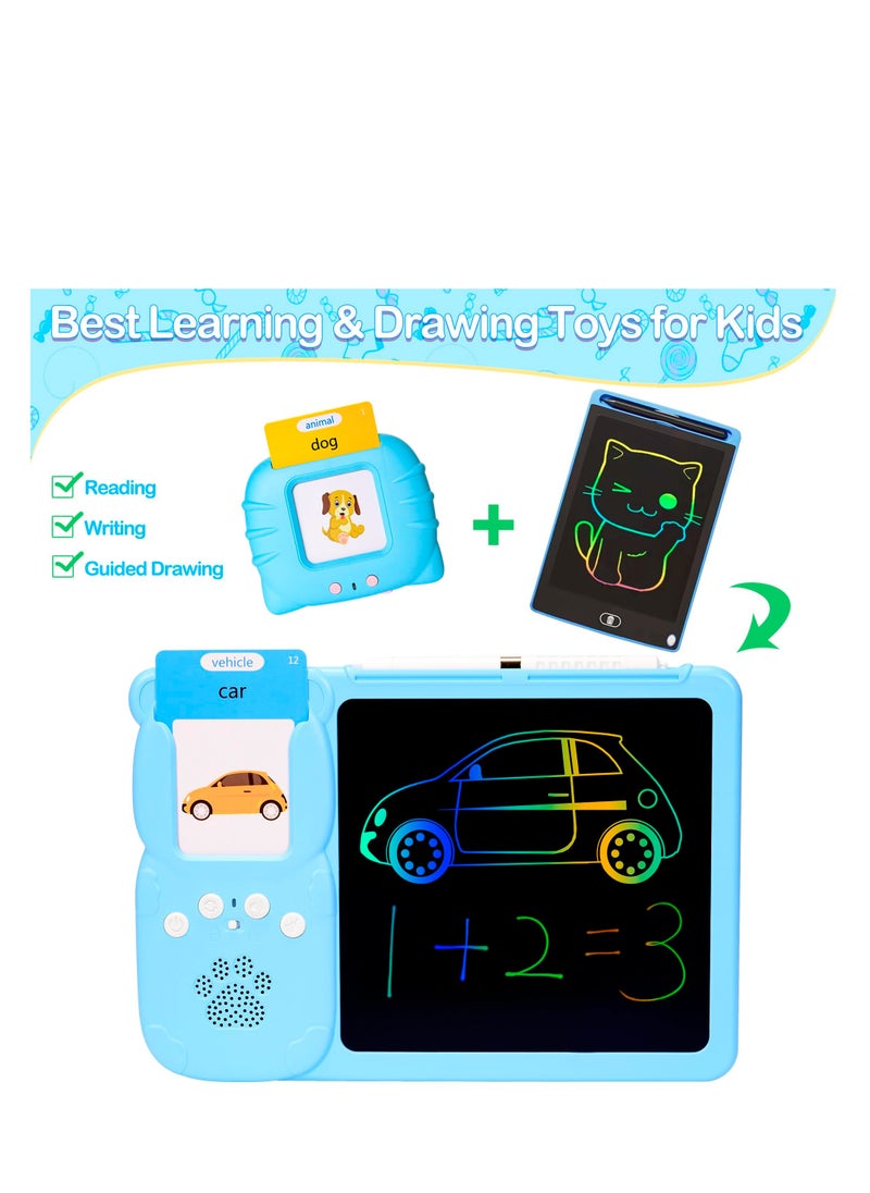 SYOSI Toddlers Learning Educational Toys Gifts for 2 - 8 Year Old Boys and Girls Kids Autism Sensory Toy for Autistic Children Talking Flash Cards with LCD Drawing Scribble Boards Montessori Toys  - Image 2