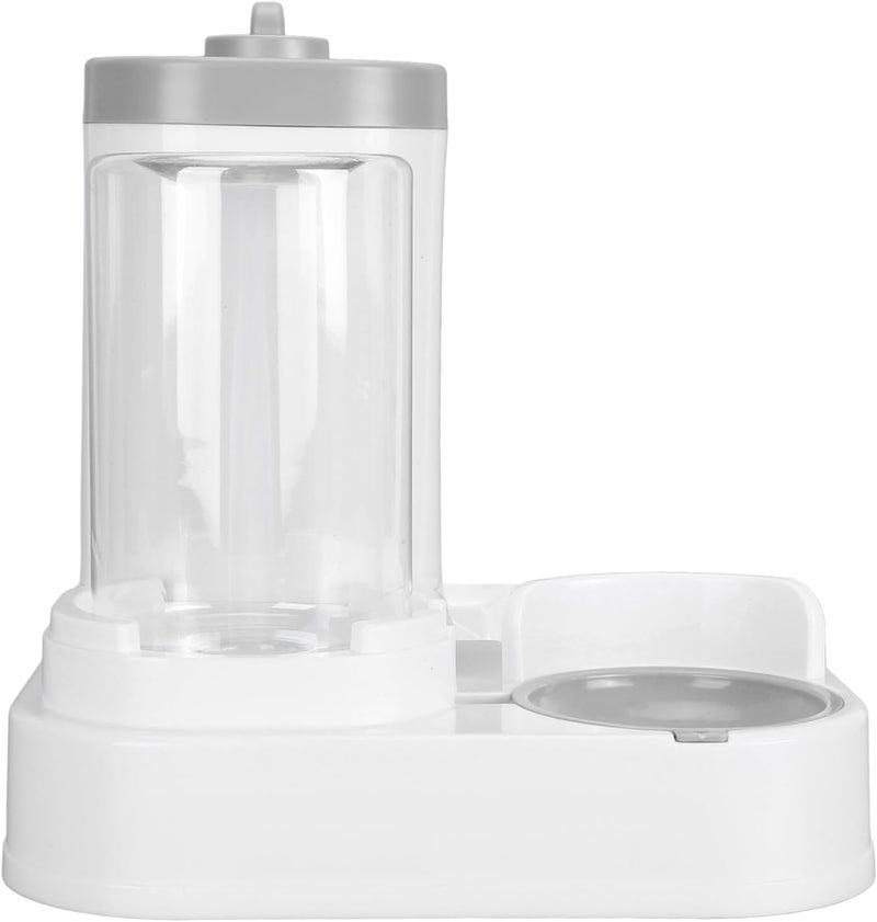 Pet Food Water Dispenser Large Capacity Detachable Automatic Cat Feeder for Dog 2 in 1 Convenient Practical Safe Durable for Feeding Cats Dogs and Other Pets PP Material (Grey) - Image 1