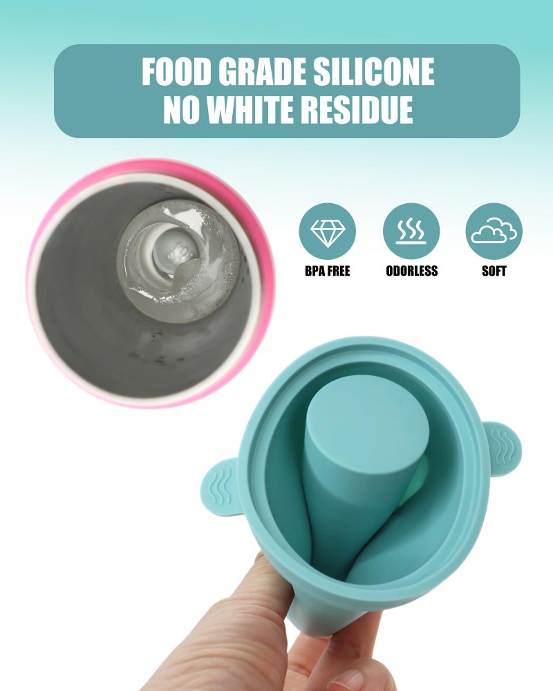 TOVICE Ice Molds for Owala 24-40oz, Set of 3, Food-Grade Soft Silicone, No White Residue, Easy to Release, Straw Placement Compatible with Owala FreeSip, Keeps Drinks Cold Longer (Light Blue) - Image 4