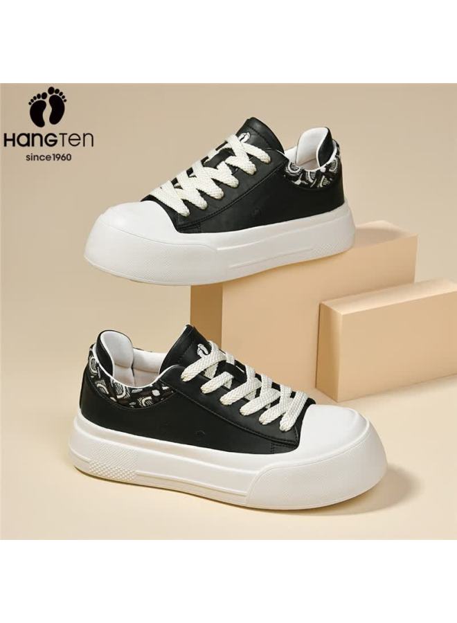 Hang Ten Men's Classic Sneakers Spring New Lightweight Casual Shoes Fashion Sports Shoes Thick Sole Durable Black Size 41 - Image 4