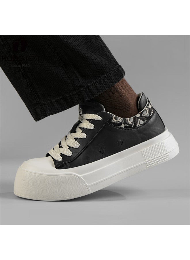 Hang Ten Men's Classic Sneakers Spring New Lightweight Casual Shoes Fashion Sports Shoes Thick Sole Durable Black Size 41 - Image 2