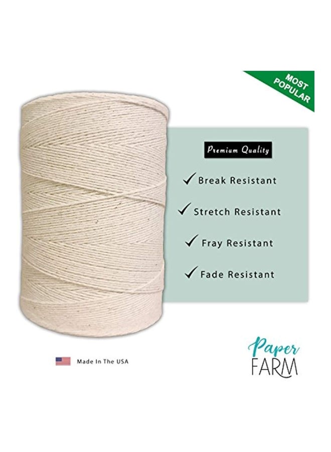Paper Farm Durable Loom Warp Thread (Natural/Off White), One Spool, 8/4 Warp Yarn (800 Yards), Perfect for Weaving: Carpet, Tapestry, Rug, Blanket or Pattern - Warping Thread for Any Loom   Natural - Image 2