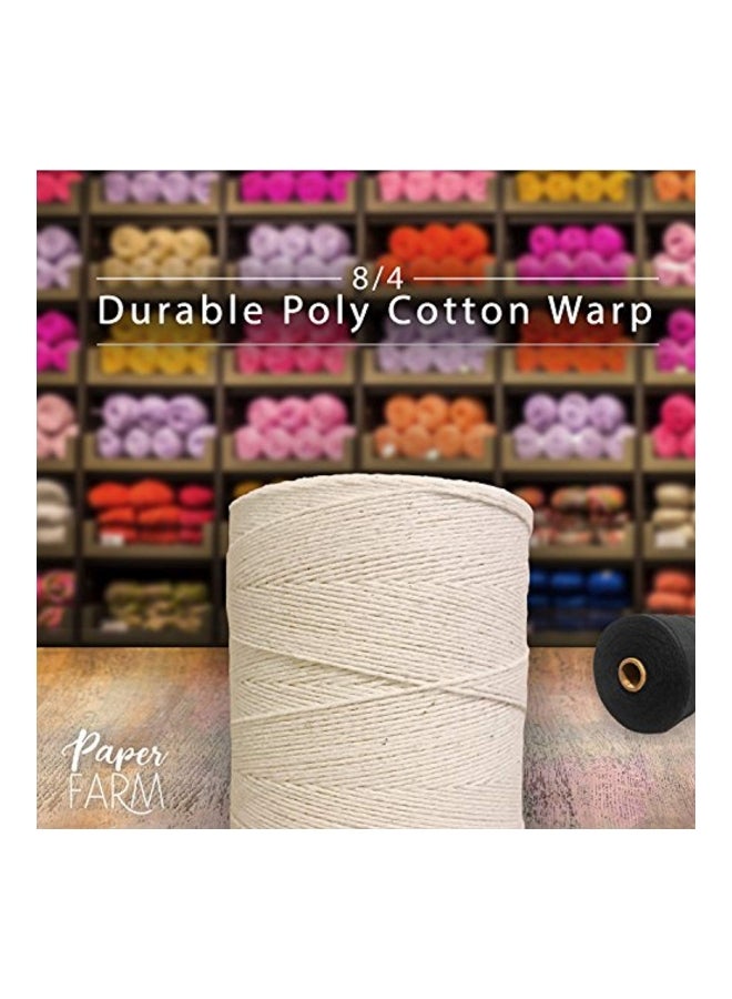 Paper Farm Durable Loom Warp Thread (Natural/Off White), One Spool, 8/4 Warp Yarn (800 Yards), Perfect for Weaving: Carpet, Tapestry, Rug, Blanket or Pattern - Warping Thread for Any Loom   Natural - Image 3