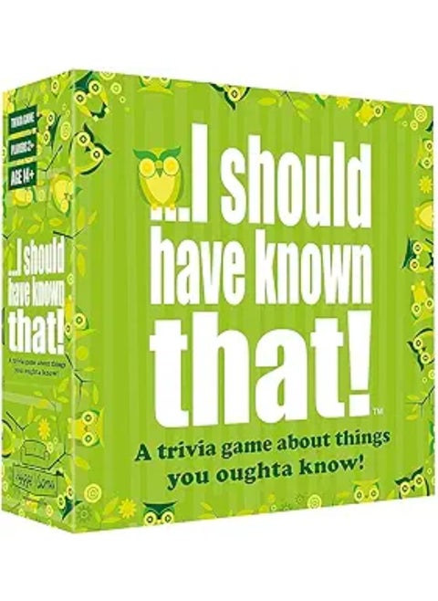 I Should Have Known That! Trivia Game Green Board Game Party Game