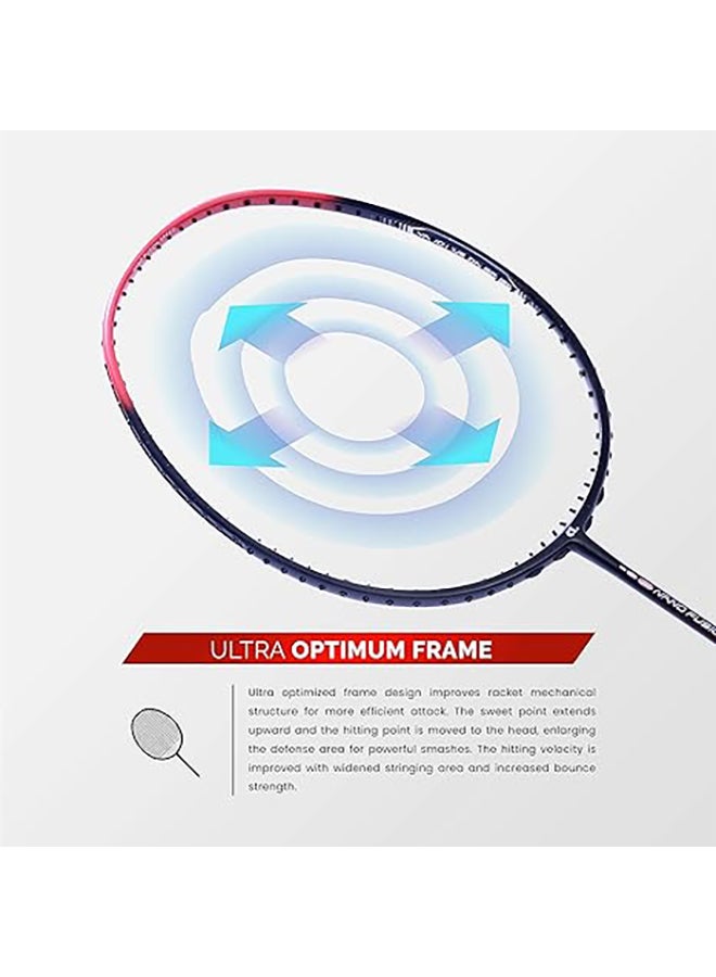 Nano Fusion Speed 722 Graphite Unstrung Badminton Racket with Full Racket Cover | For Intermediate Players | 76 grams | Maximum String Tension - 30lbs