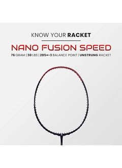 Apacs Nano Fusion Speed 722 Graphite Unstrung Badminton Racket with Full Racket Cover | For Intermediate Players | 76 grams | Maximum String Tension - 30lbs  - Image 2