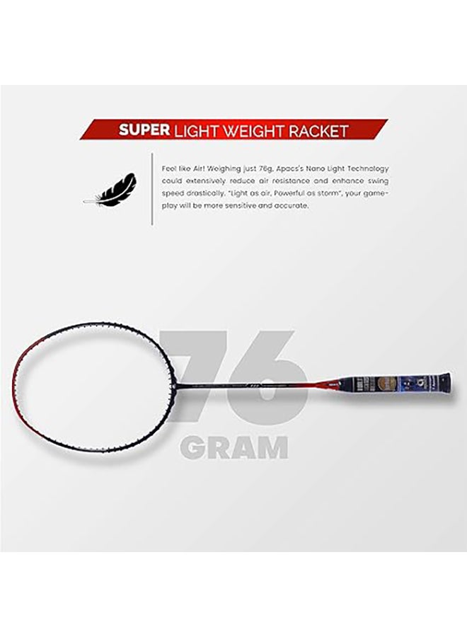 Nano Fusion Speed 722 Graphite Unstrung Badminton Racket with Full Racket Cover | For Intermediate Players | 76 grams | Maximum String Tension - 30lbs