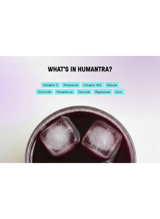 Humantra Elderberry Electrolyte Hydration | Zero Sugar, Vitamin C + B12 w/ Magnesium - Image 3