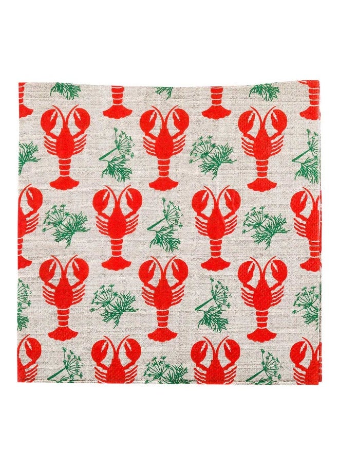 Restaurantware 13 Inch Paper Luncheon Napkins, 500 Maine Lobster Design Printed Napkins - 3-Ply, Textured Edges, Gray Paper Decorated Napkins, Soft And Strong, For Parties Or Catering Events  - Image 2
