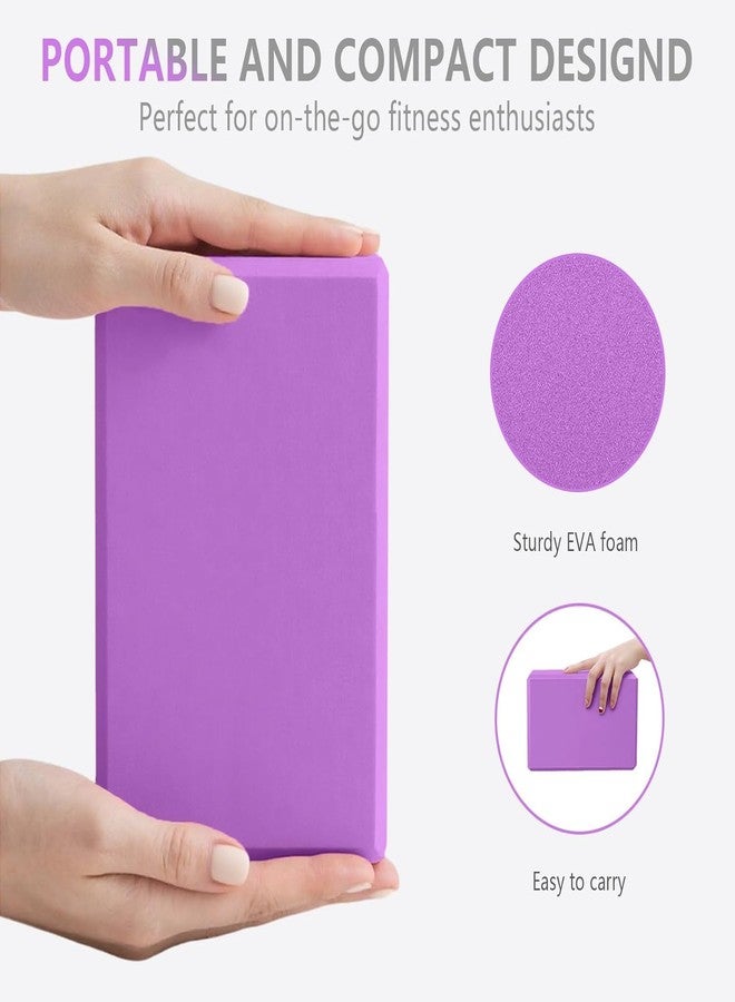 JUGTE High Density Foam Yoga Block Brick Set of 2 with Yoga Strap for Improve Strength, Aid Balance, and Flexibility (Multicolor) - Image 2