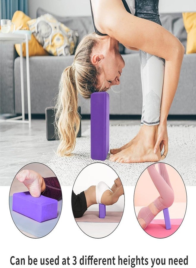 JUGTE High Density Foam Yoga Block Brick Set of 2 with Yoga Strap for Improve Strength, Aid Balance, and Flexibility (Multicolor) - Image 5