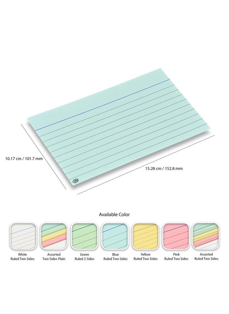 FIS FIS® Ruled Record Cards or Index Cards, Size:6"x4" Inches (152x102mm), Two Sides Single Ruled, 180gsm, 100 Sheets Per Packet,Packet of 3 Pieces, Blue Color-FSIC64-180BL-3  - Image 4