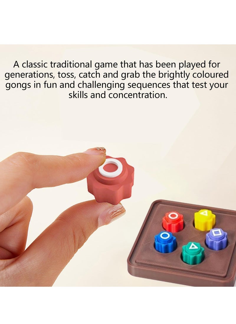 JOGAMS - Squid Game Toys Korean Gonggi Fidget Set 5 Colour Stone Brain Games for Focus and Skill Training​ - Image 1