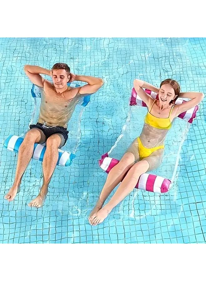 Red Orange Portable Water Hammock Inflatable Floating Raft Pool Float - Image 2