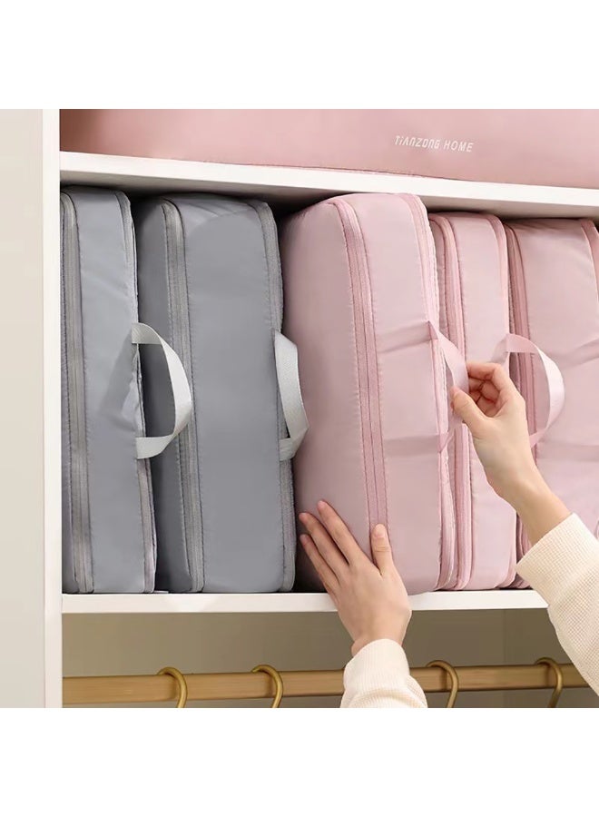 2 Pieces Travel Luggage Organizer for Carry On Luggage, Space Saving Compression Storage Bags for Clothes Organizer Travel and Home Use (Pink)  - Image 4