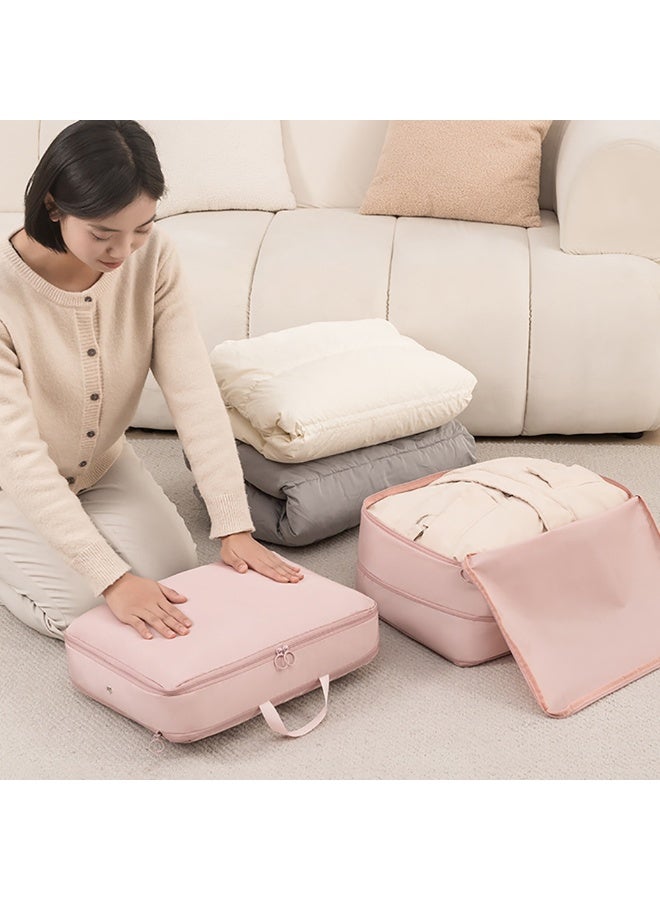 2 Pieces Travel Luggage Organizer for Carry On Luggage, Space Saving Compression Storage Bags for Clothes Organizer Travel and Home Use (Pink)  - Image 1