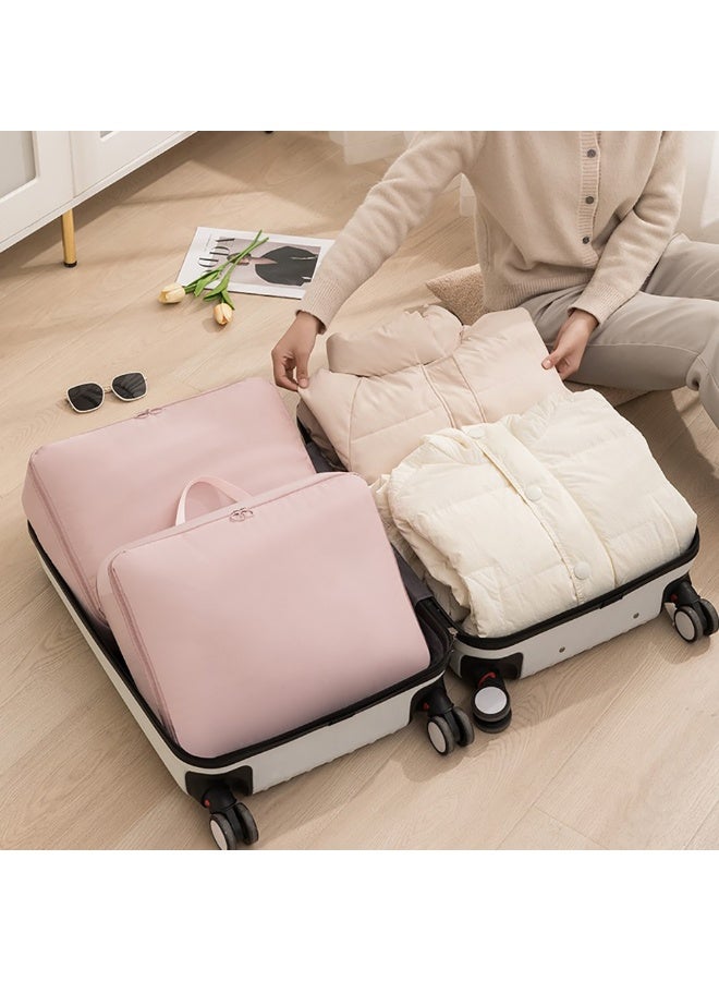 2 Pieces Travel Luggage Organizer for Carry On Luggage, Space Saving Compression Storage Bags for Clothes Organizer Travel and Home Use (Pink)  - Image 3