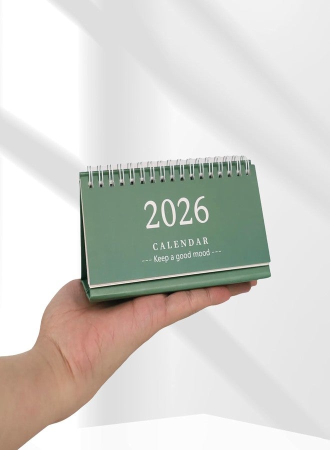Multibey Small Desk Calendar 2025-2026, 18-Months Desktop Calendar with Memo Notes - Runs from July 2025 to December 2026, Mini Standing Flip Calendar for Desk, Home & Office, 6"x3" (Green) - Image 5