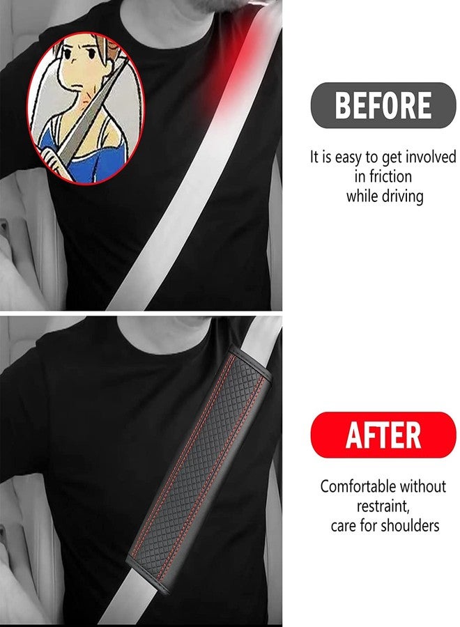 BAGILO Car Seat Belt Shoulder Pad Cover Car Safety Belt Pad (Black Red Line) - Image 3