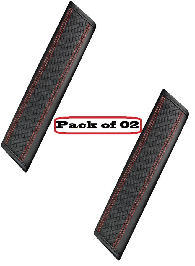 BAGILO Car Seat Belt Shoulder Pad Cover Car Safety Belt Pad (Black Red Line) - Image 2