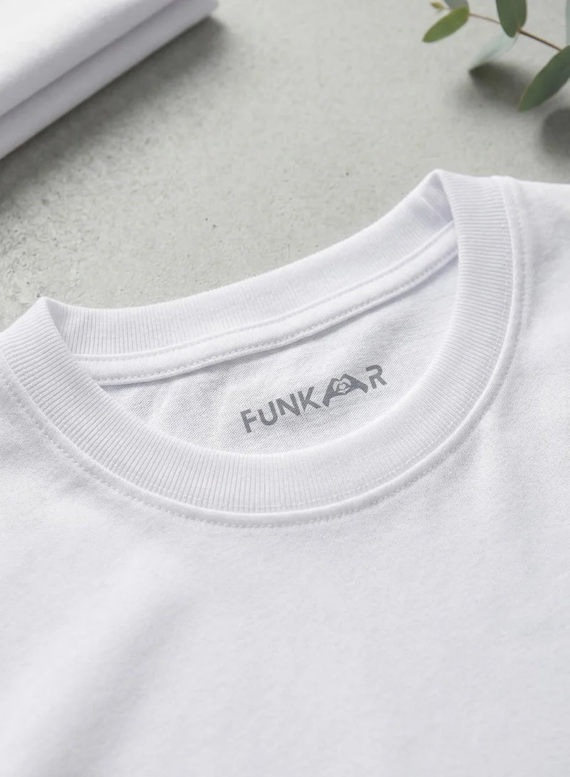 Funkaar White Funkaar Hope Ribbon Cancer Awareness Kids T-Shirt – 100% Cotton Unisex  | Best Price UAE