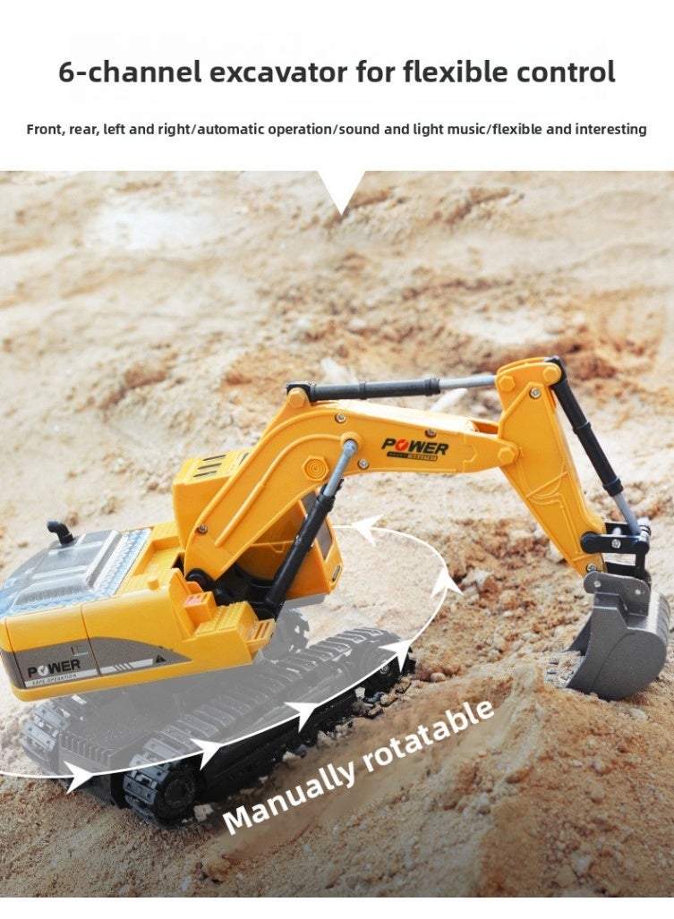 JoyToy RC Excavator for Boys 6 Channel Alloy Metal Construction Vehicle Kids Electric Toy, Boy's Gift - Image 5