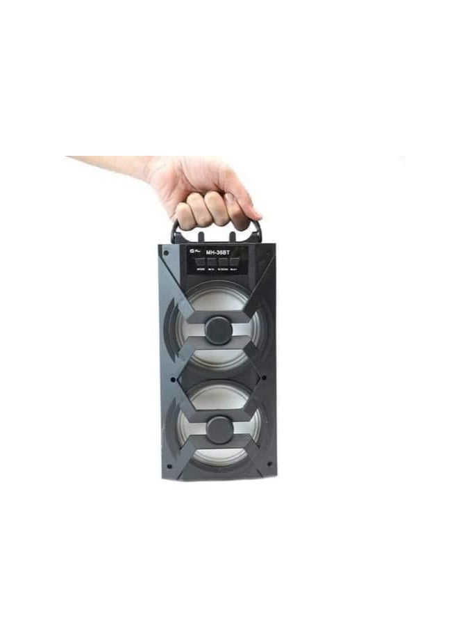 Portable Bluetooth Speaker with AUX Port, Flash Memory, and Memory Card Slot, Black - Image 2