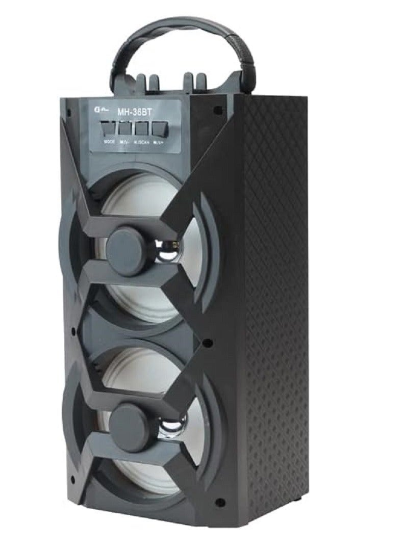 Portable Bluetooth Speaker with AUX Port, Flash Memory, and Memory Card Slot, Black - Image 4