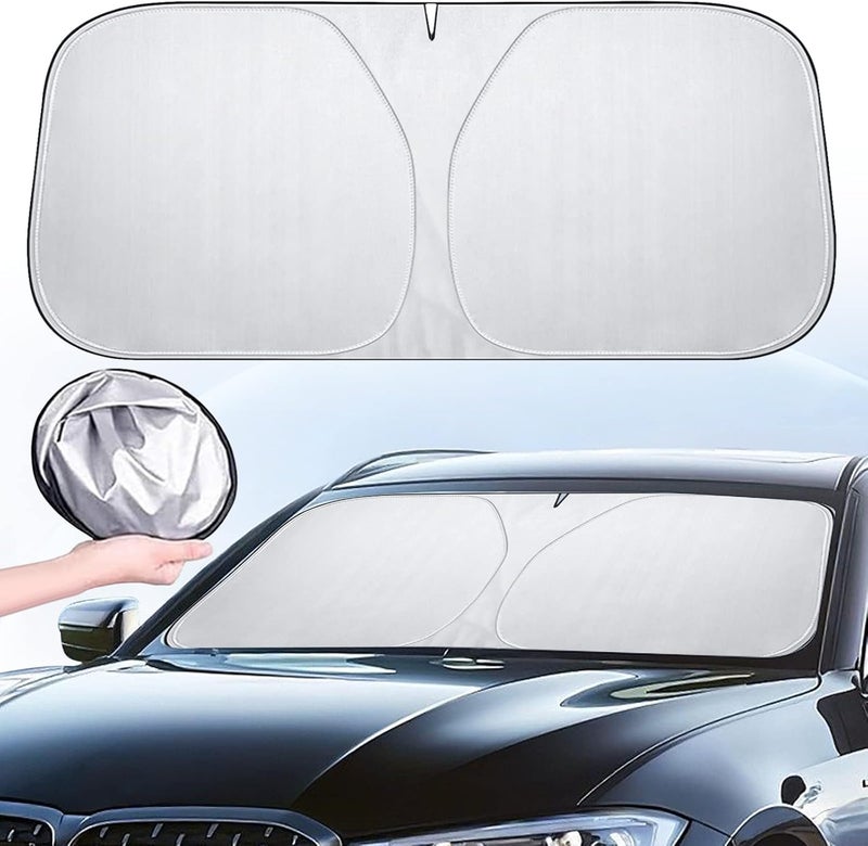 Bseical Car Sun Protection Windscreen Cover - 142 x 80 cm, UV Heat Protection, Foldable - Image 1