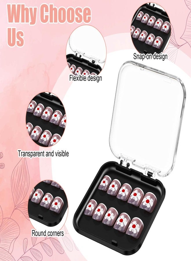 Xaajooio 60 Pcs Press On Nail Packaging Boxes with 180 Adhesive Tapes, 3 X 3 Inch Plastic Display and Storage Case for Nail Art Business Salon Supplies, 4 Colors - Image 3