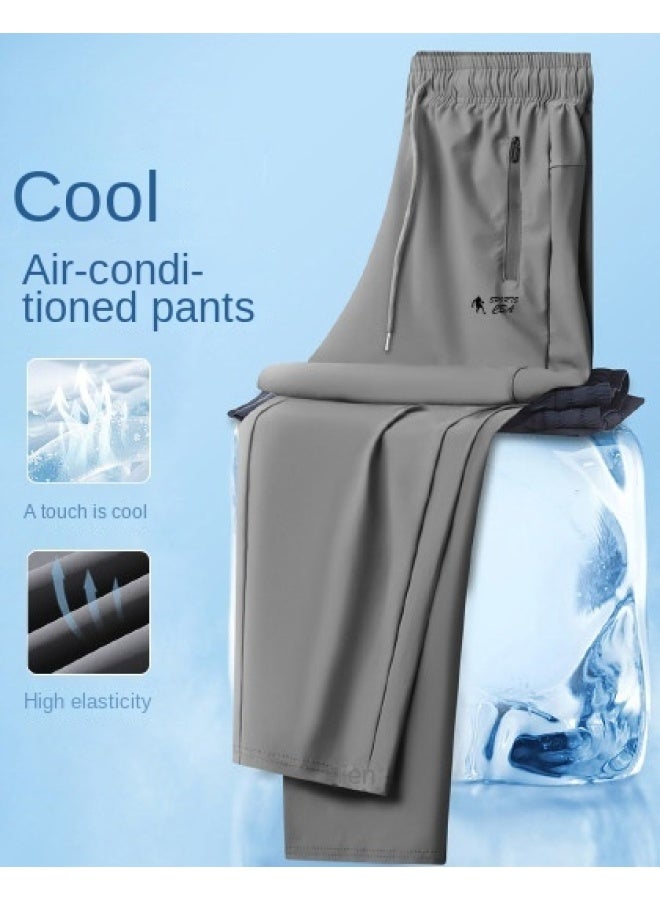 Cool And Breathable】summer Thin High-end Versatile Ice Silk Pants For Commuting, Outdoor Running, And Sports Trousers - Image 1